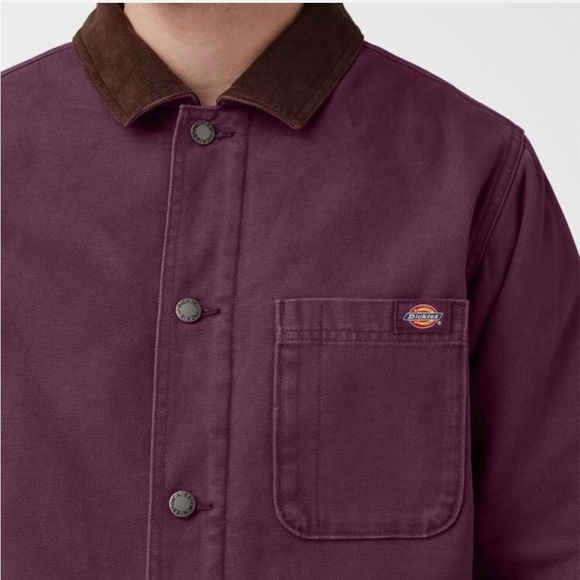 BNWT Dickies Stonewashed Duck Lined Chore Coat Stonewashed Grape Wine Small XS S - Picture 5 of 11
